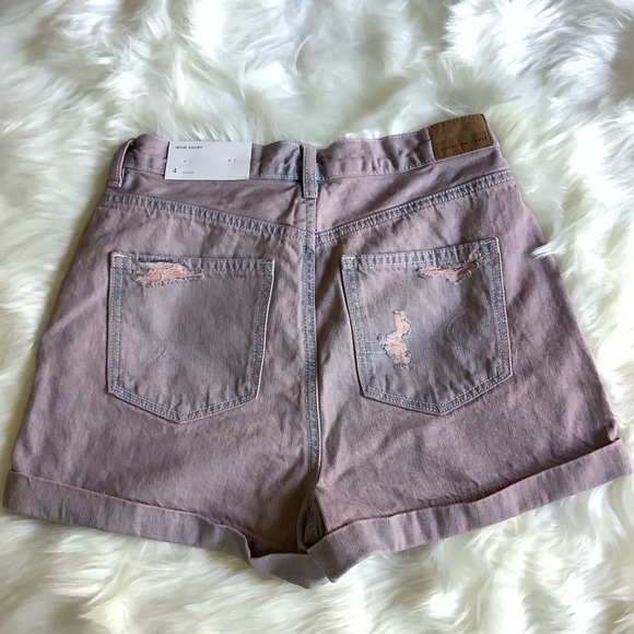 NWT American Eagle Outfitters Mom Short purple wash high rise 4 - Picture 2 of 7